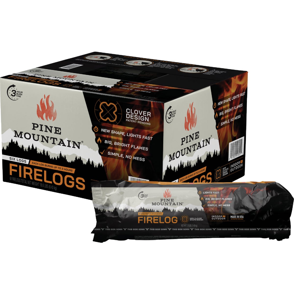 Pine Mountain Traditional 3-Hour Fire Log (6-Pack)