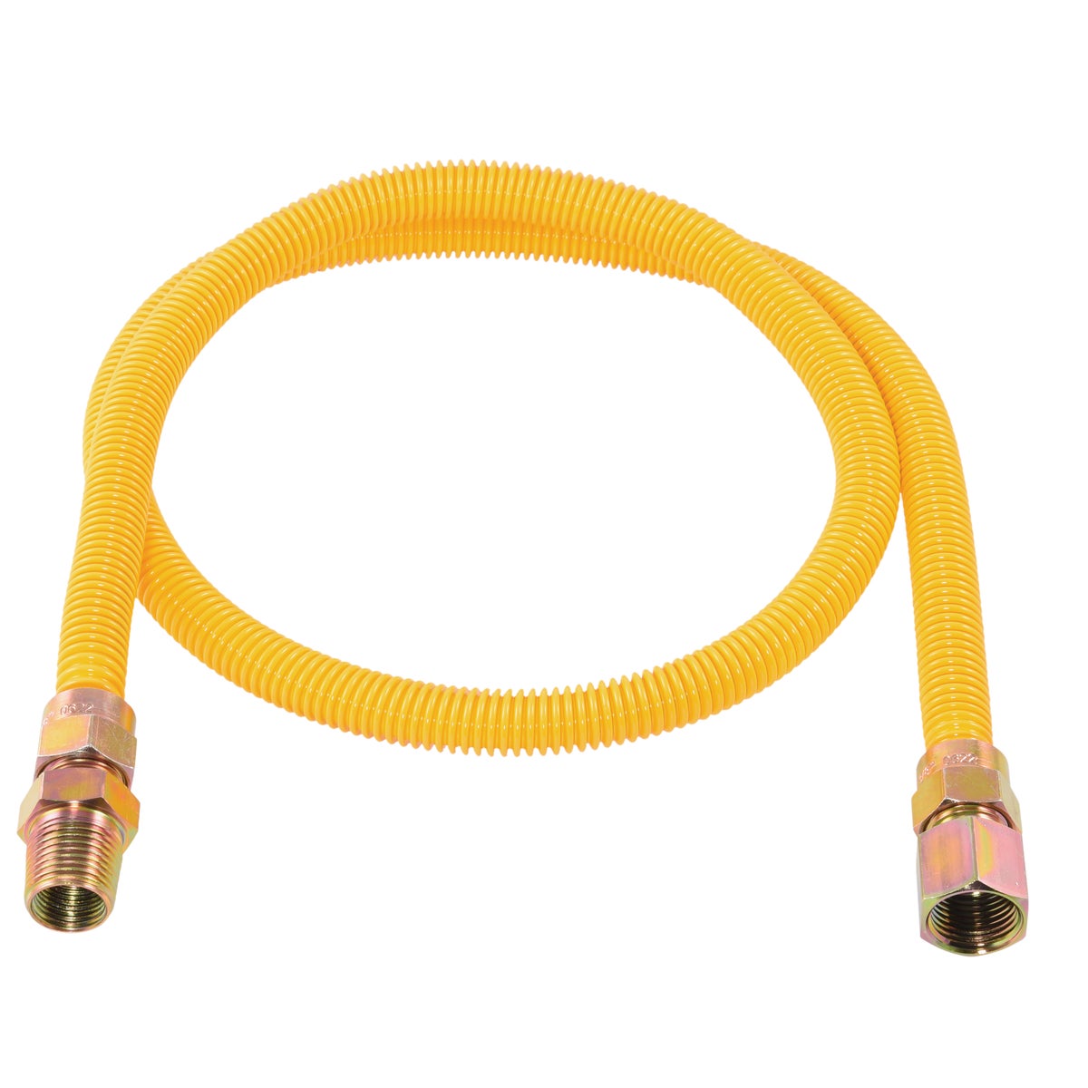 Eastman 1/2 In. OD x 48 In. 1/2 In. FIP x 1/2 In. MIP (Tapped 3/8 In. FIP) Coated Stainless Steel Gas Connector Image 1