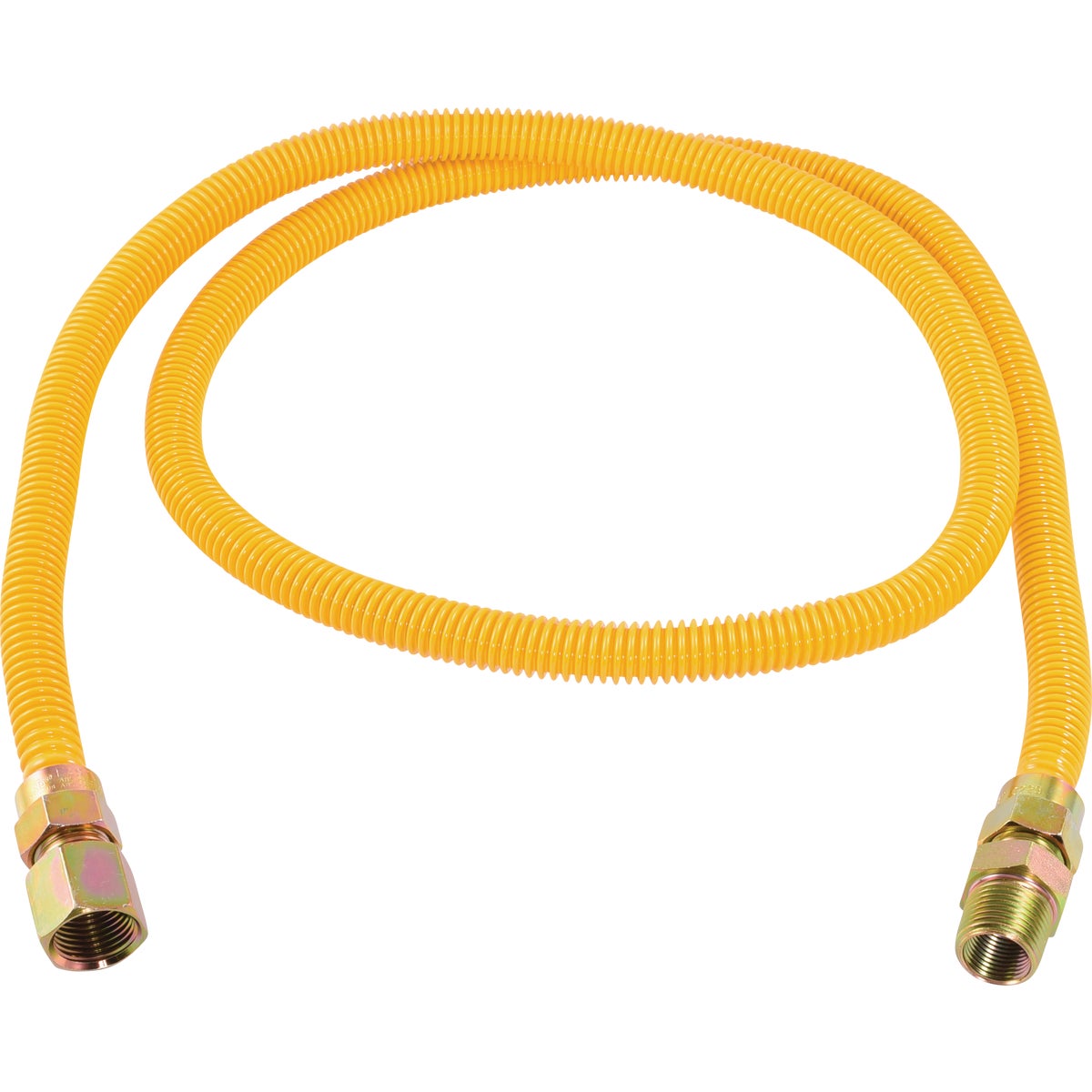 Eastman 1/2 In. OD x 60 In. 1/2 In. FIP x 1/2 In. MIP (Tapped 3/8 In. FIP) Coated Stainless Steel Gas Connector