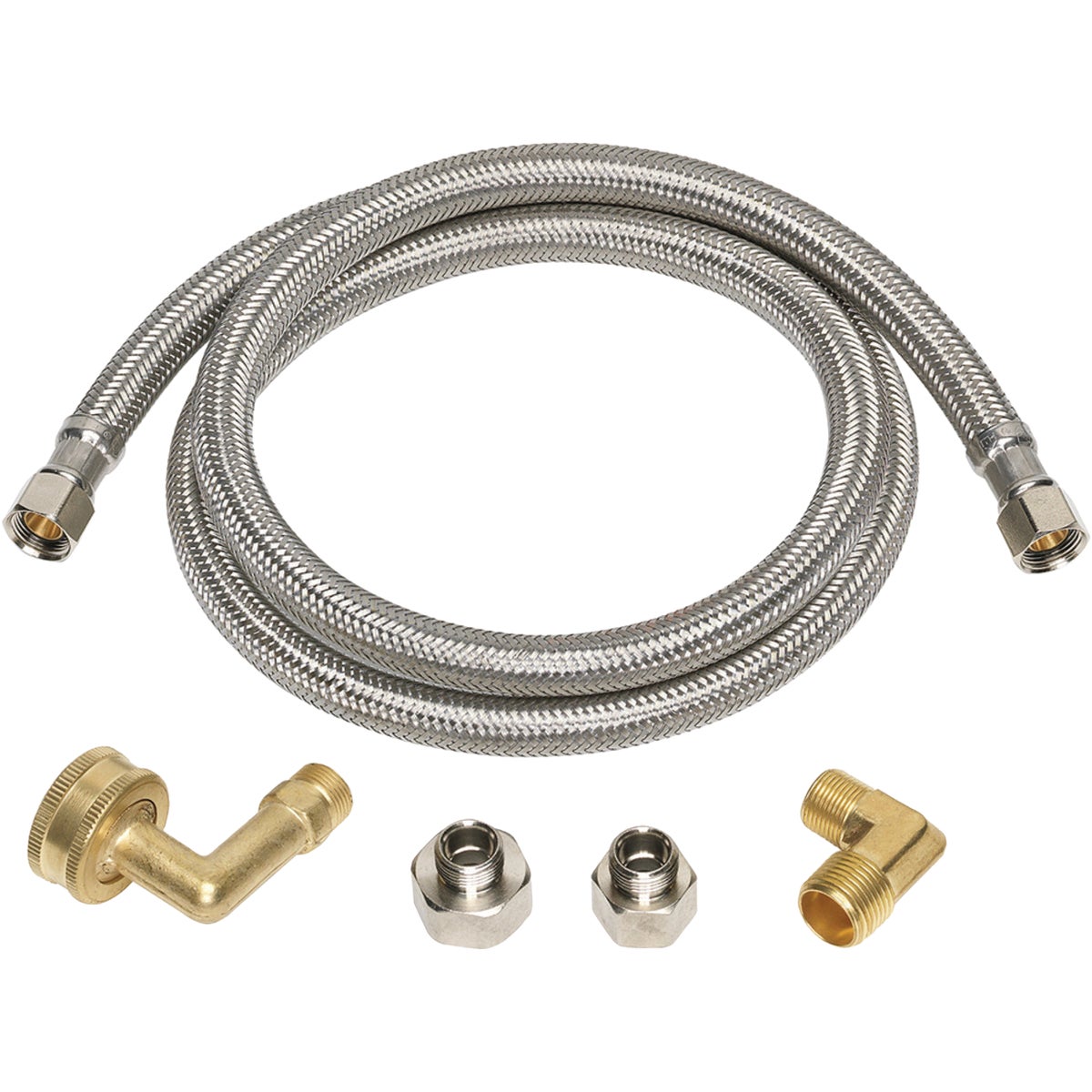 Homewerks 3/8 in. OD COMP x 3/8 in. OD COMP x 48 in. Long Braided Stainless Steel Dishwasher Supply Line