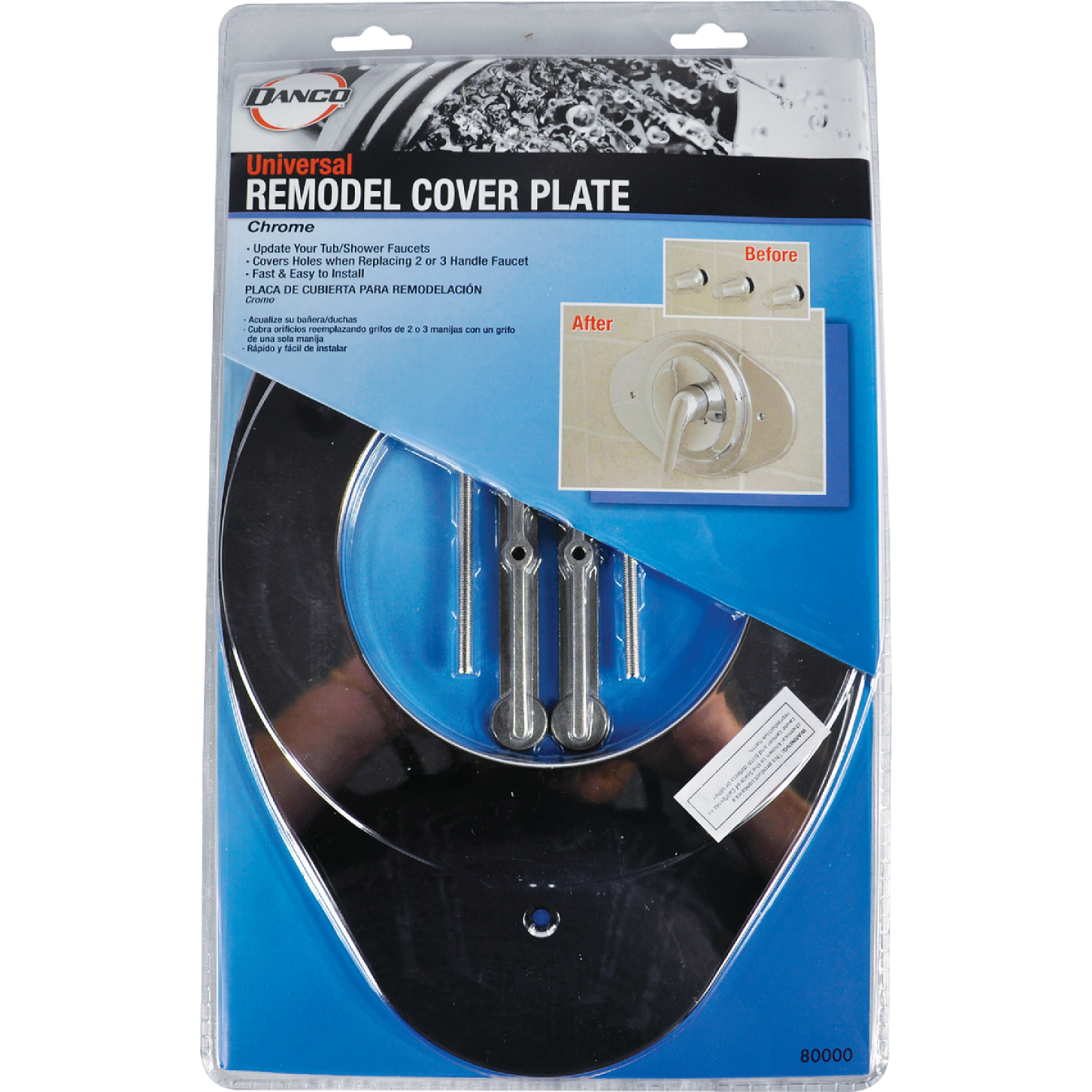 Danco Single Lever Chrome Finish Faucet Cover-Up Plate Image 2