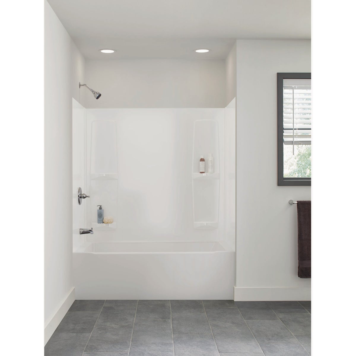 Delta 5-Piece White Pro-Series Easy-Up Adhesive Tub Surround Image 3