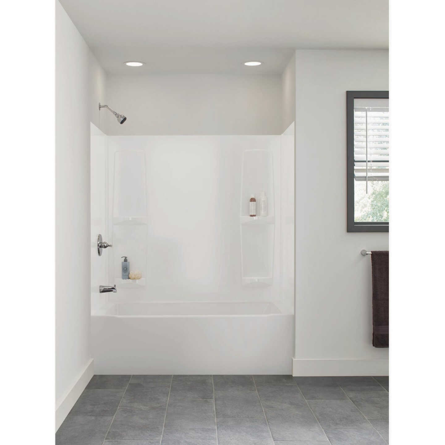 Delta 5-Piece White Pro-Series Easy-Up Adhesive Tub Surround Image 3