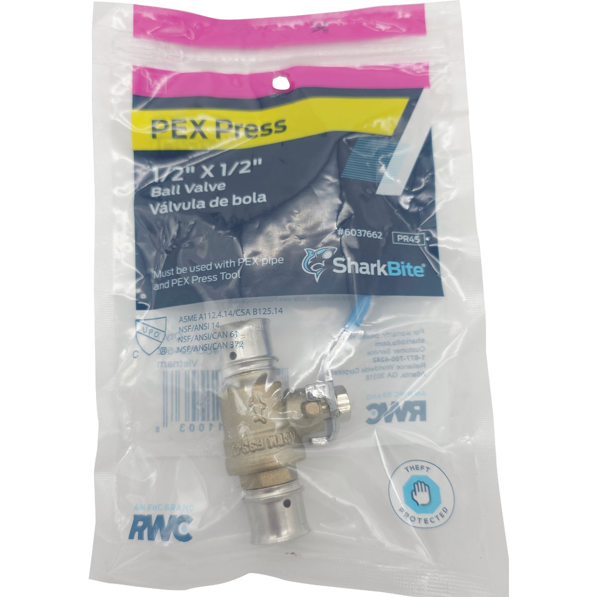 SharkBite 1/2 In. PEX Press Brass Ball Valve Image 2