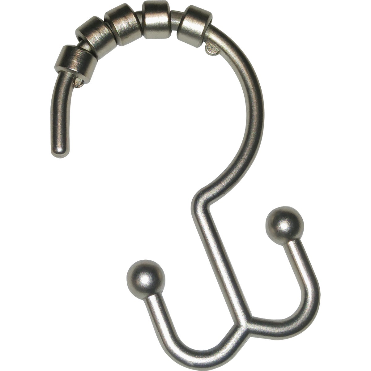 Zenith Zenna Home Brushed Nickel Double Roller Shower Curtain Hook (12 Count)