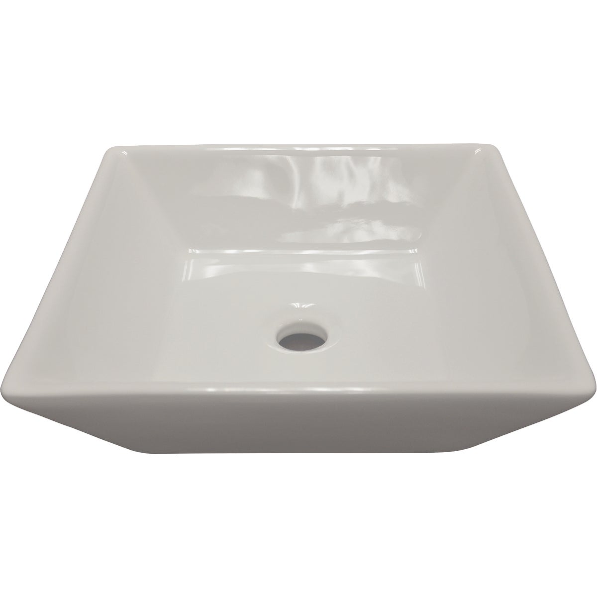 Compass Manufacturing Square White Vessel Bathroom Sink