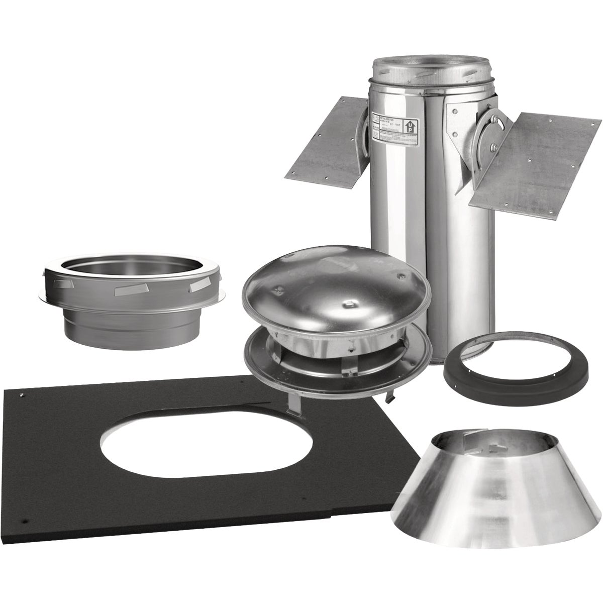 SELKIRK Sure-Temp 6 In. Stainless Steel Pitched Ceiling Chimney Support Kit