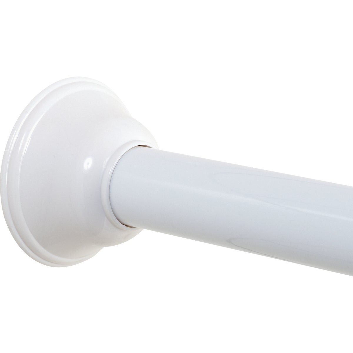 Zenna Home Straight 44 In. to 72 In. Adjustable Tension Finial Shower Rod in White