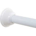 Zenna Home Straight 44 In. to 72 In. Adjustable Tension Finial Shower Rod in White Image 1