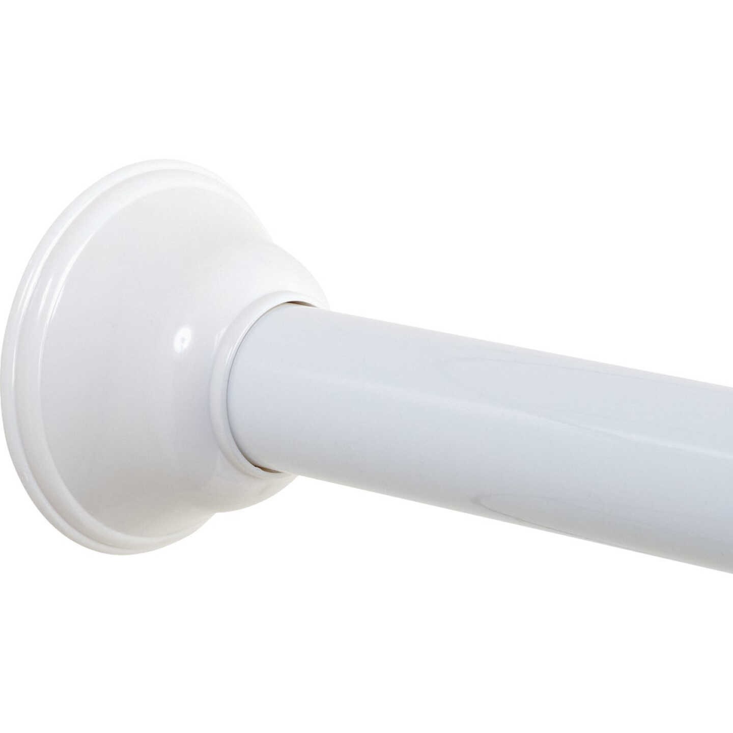 Zenna Home Straight 44 In. to 72 In. Adjustable Tension Finial Shower Rod in White Image 1