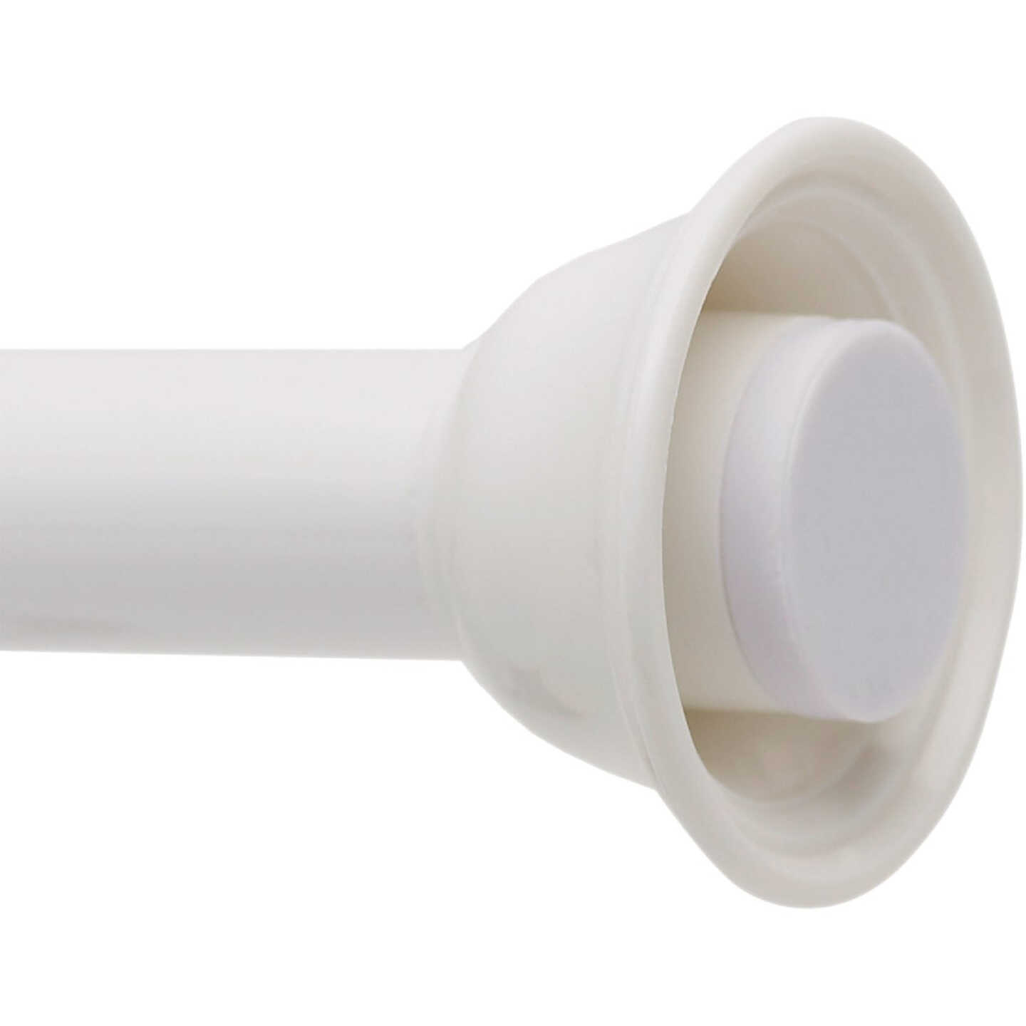 Zenna Home Straight 44 In. to 72 In. Adjustable Tension Finial Shower Rod in White Image 3