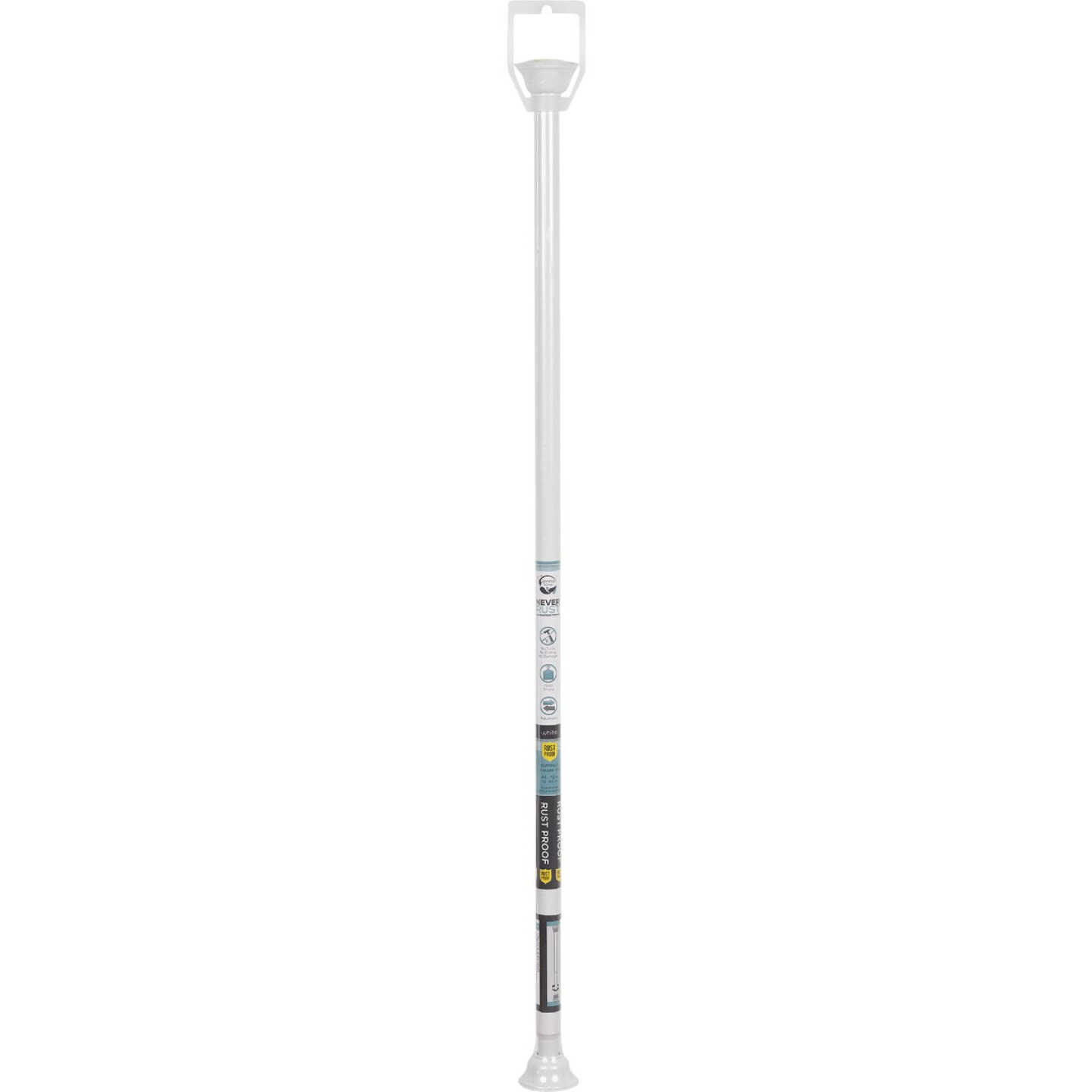 Zenna Home Straight 44 In. to 72 In. Adjustable Tension Finial Shower Rod in White Image 2