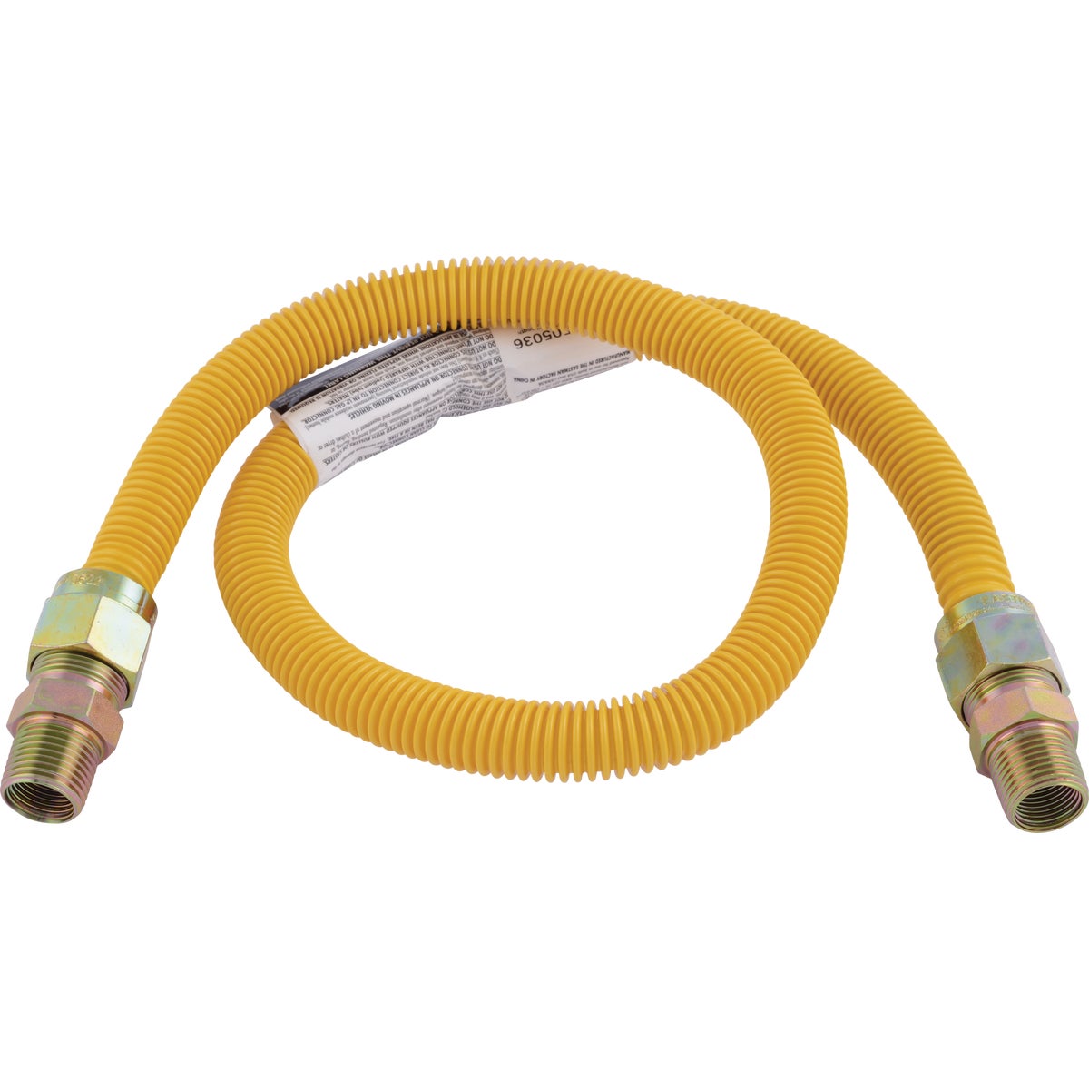 Eastman 5/8 In. OD x 36 In. 1/2 In. MIP (Tapped 3/8 In. FIP) x 1/2 In. MIP (Tapped 3/8 In. FIP) Coated Stainless Steel Gas Connector Image 1