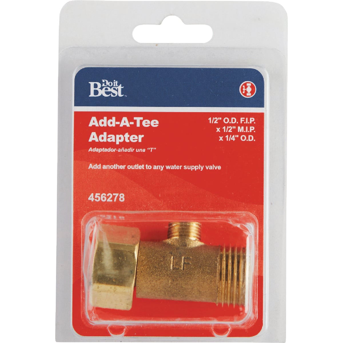 Do it Best 1/2 In. FIP x 1/2 In. MIP x 1/4 In. OD Brass Extender Tee Image 2