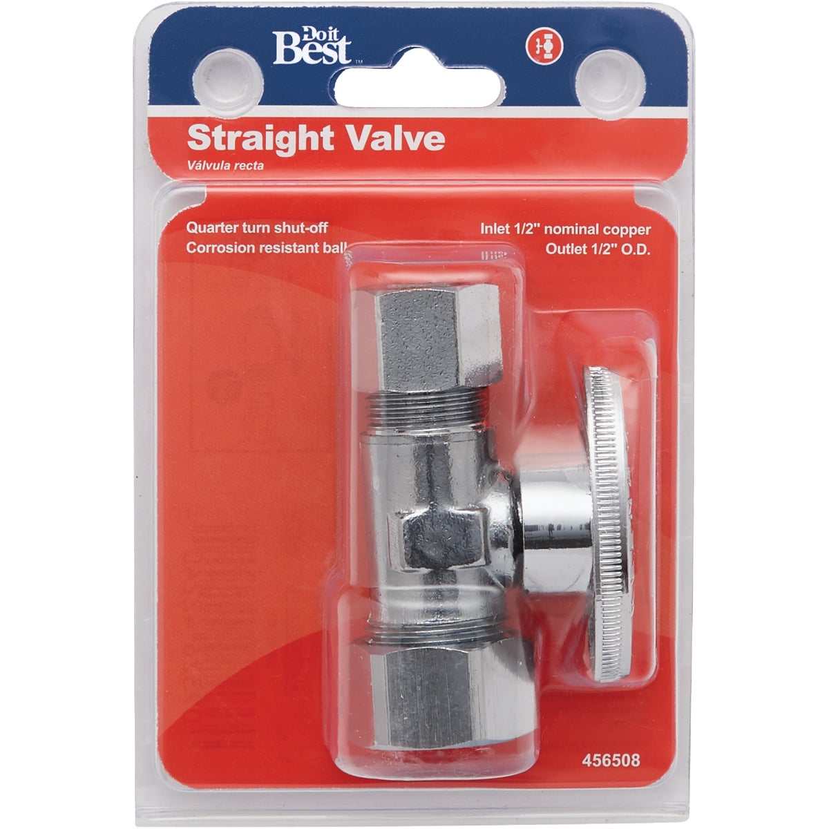 Do it Best 1/2 In. NOM Copper x 1/2 In. OD Quarter Turn Straight Valve Image 2