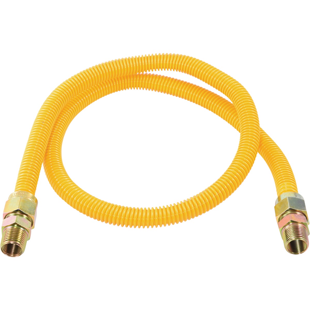 Eastman 5/8 In. OD x 48 In. 1/2 In. MIP (Tapped 3/8 In. FIP) x 1/2 In. MIP (Tapped 3/8 In. FIP) Coated Stainless Steel Gas Connector Image 1