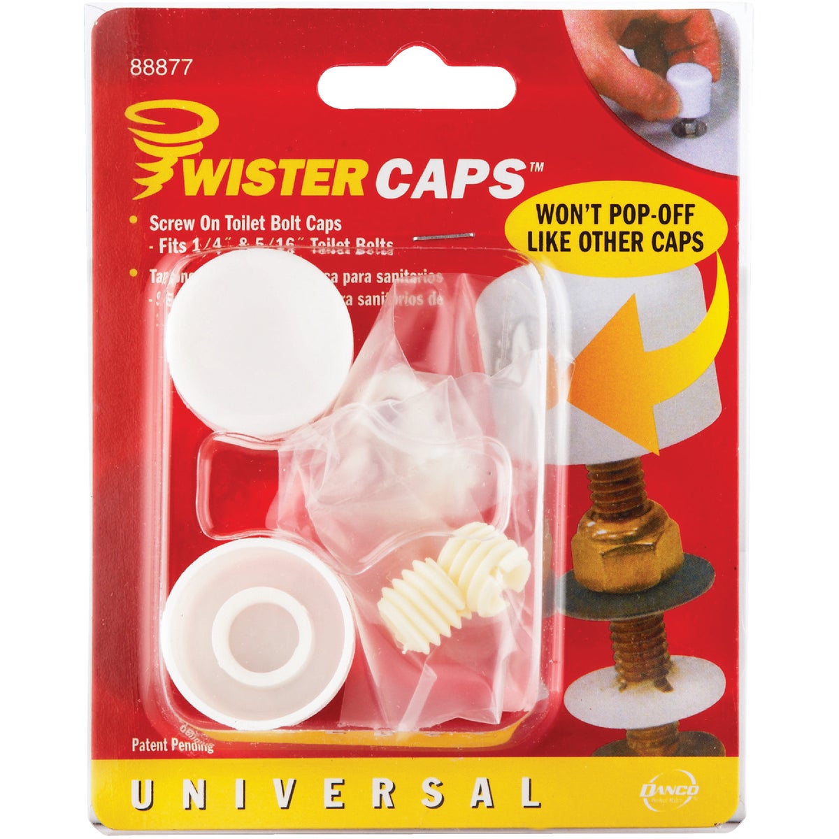 Danco Twister White Plastic Screw-On Toilet Bolt Caps (2-Count) Image 2