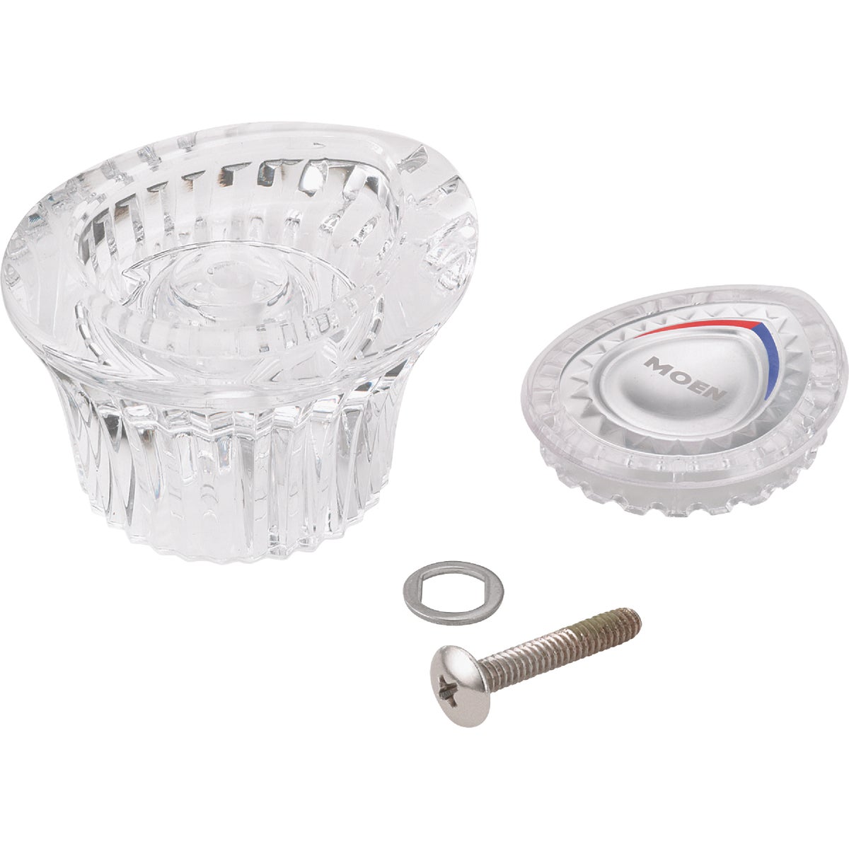 Moen Chateau Acrylic Knob Tub & Shower Replacement Faucet Handle, Clear Image 2