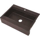 Compass Manufacturing Single Bowl 33 In. x 24 In. x 8 In. Black Granite 7-1/2 In. Flat Front Apron Work Station Sink Image 1