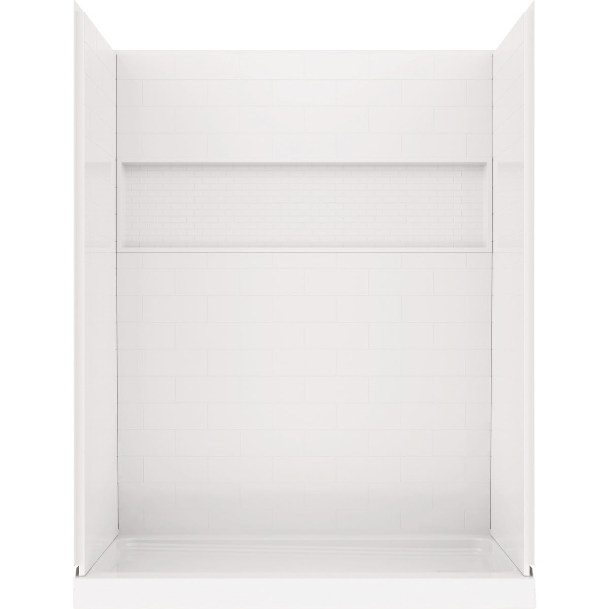 Bootz NexTile 6030 60 In. x 74 In. x 30 In. Direct-to-Stud Shower Wall Kit in White (4-Piece)