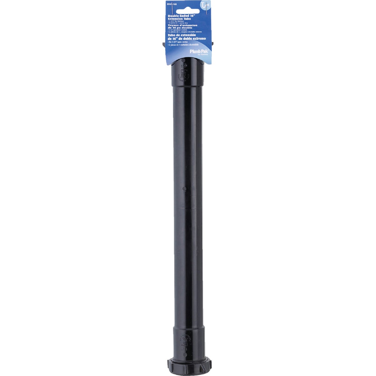 Plumb Pak 1-1/2 In. x 16 In. Black Plastic Double End Slip-Join Extension Tube