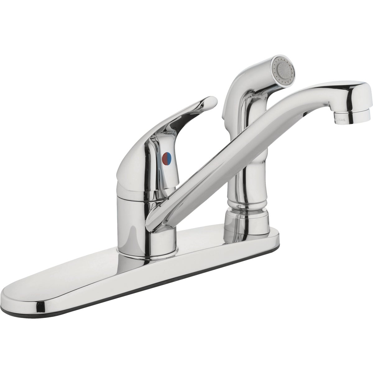 Homepointe 3-Hole Low Arc Kitchen Faucet with Deck Mounted Side Sprayer, Chrome