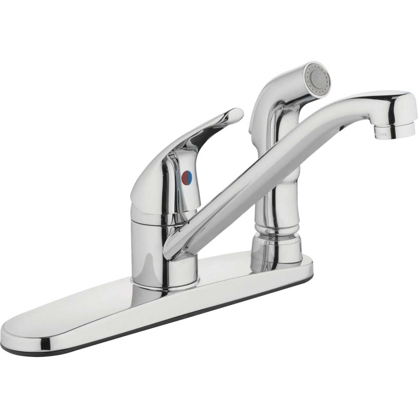 Homepointe 3-Hole Low Arc Kitchen Faucet with Deck Mounted Side Sprayer, Chrome Image 1