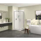 Maax Scarlet 32 In. L x 32 In. D x 78-3/4 In. H Acrylic Corner Drain Shower Kit in White with Clear Glass in Chrome Image 2