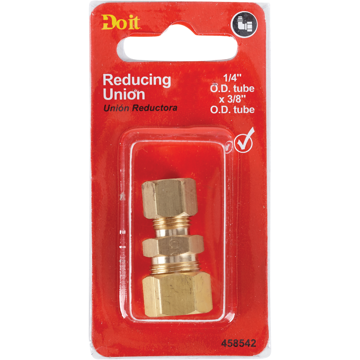 Do it 3/8 In. OD x 1/4 In. OD Brass Compression Reducing Union Image 2