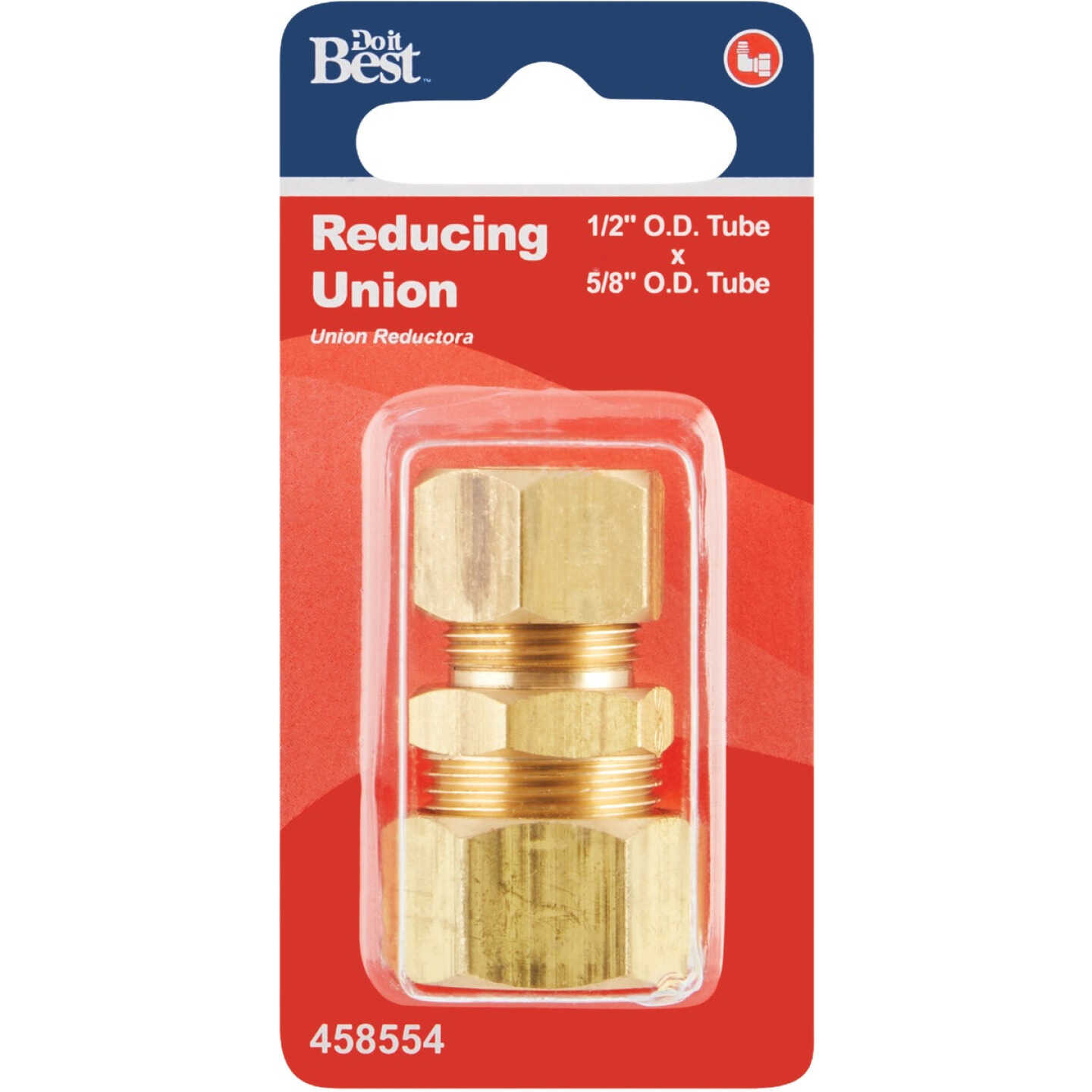 Do it 5/8 In. OD X 1/2 In. OD Brass Compression Reducing Union Image 2