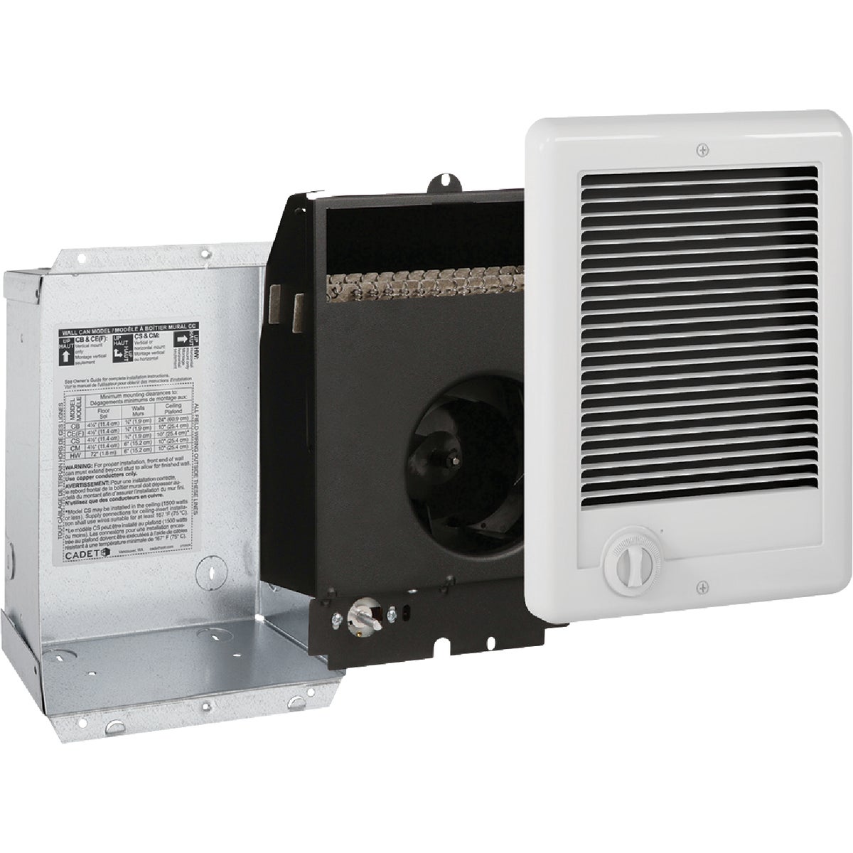 Cadet Com-Pak 2000W 240V Wall Heater with Thermostat, White Image 6