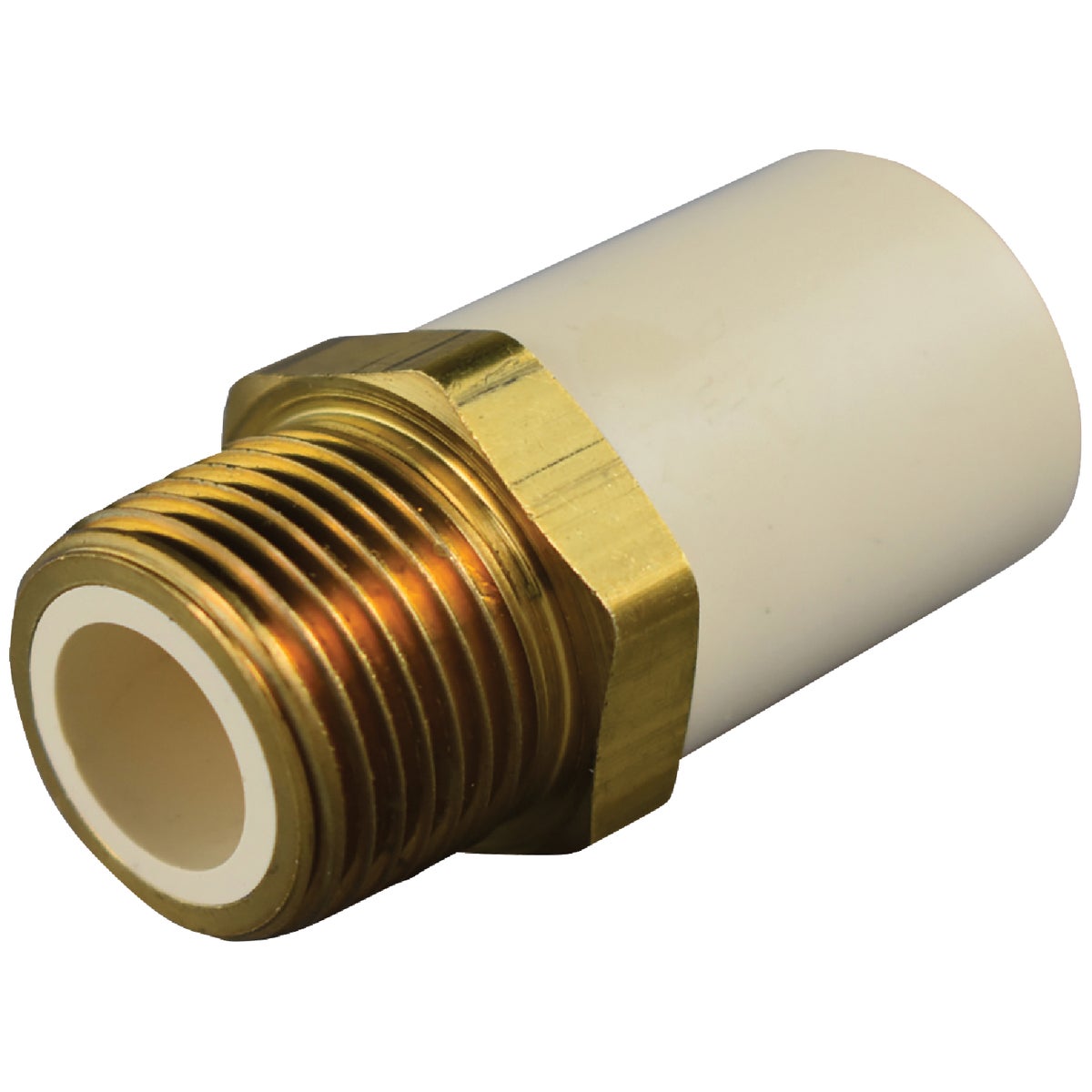 Charlotte Pipe 1/2 In. Slip x Brass MIP CPVC Transition Adapter Image 1