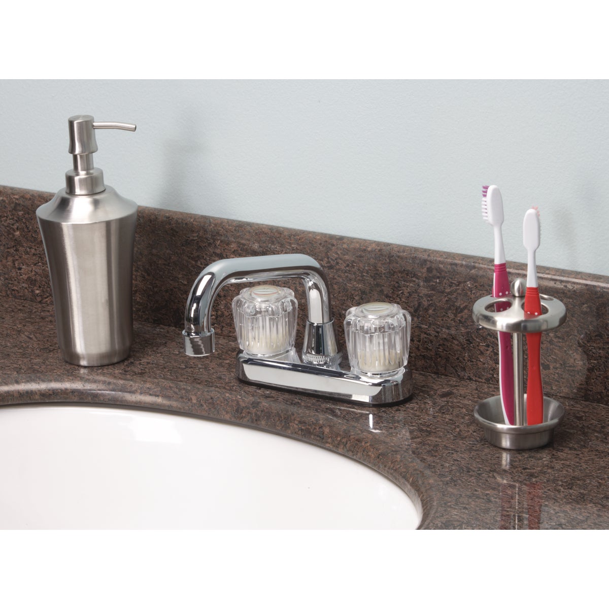 Home Impressions 4 In. Center 2-Handle Non-Metallic Laundry Faucet, Chrome Image 2