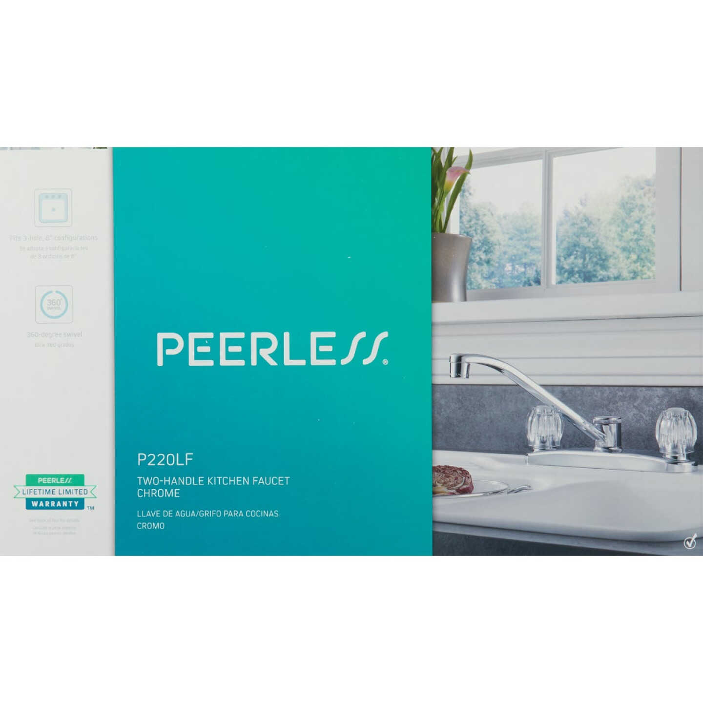 Peerless 2-Handle Knob Kitchen Faucet, Chrome Image 2