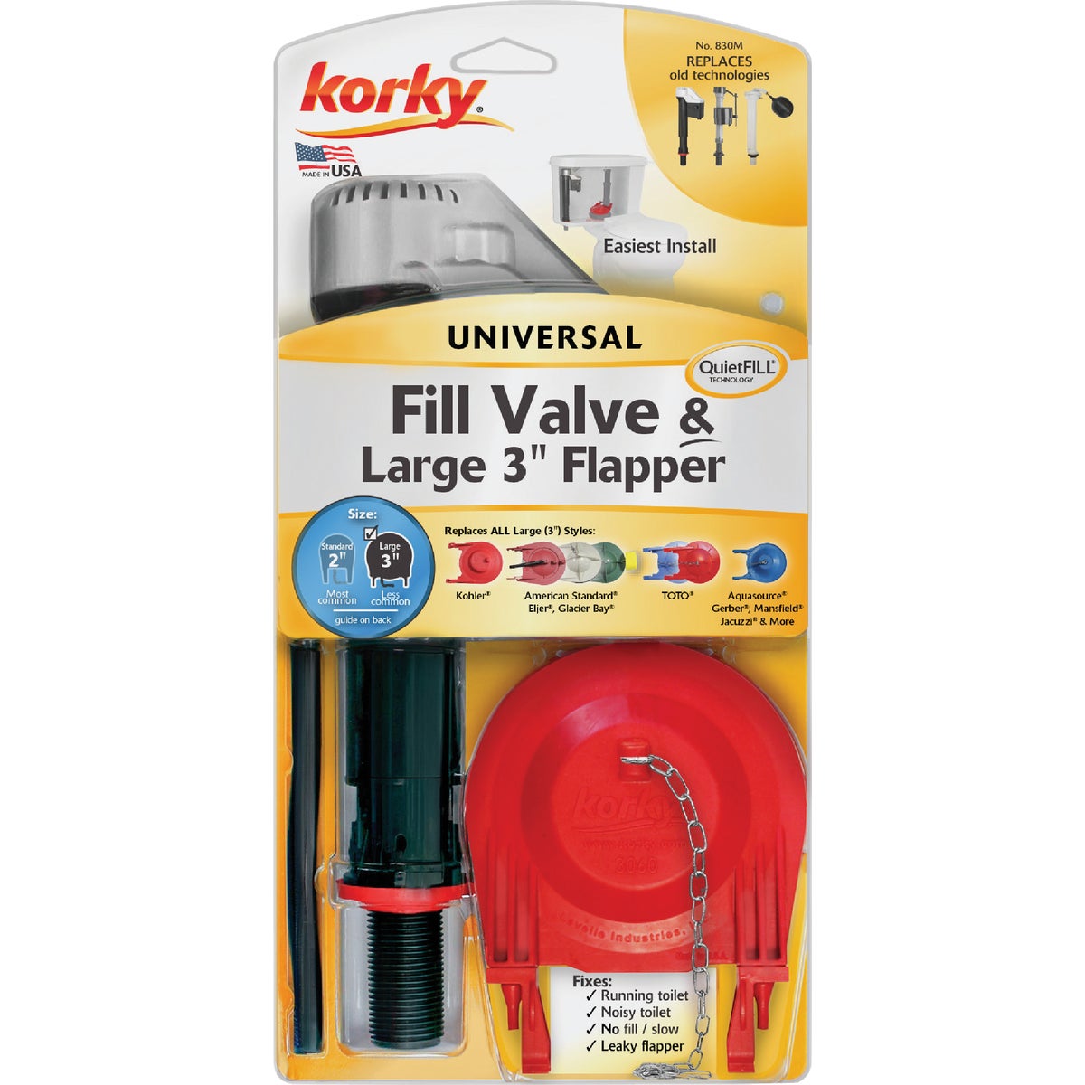 Korky QuietFILL Platinum Fill Valve and 3 In. Flapper Kit Image 7