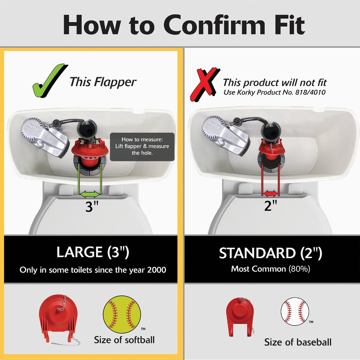 Korky QuietFILL Platinum Fill Valve and 3 In. Flapper Kit Image 3