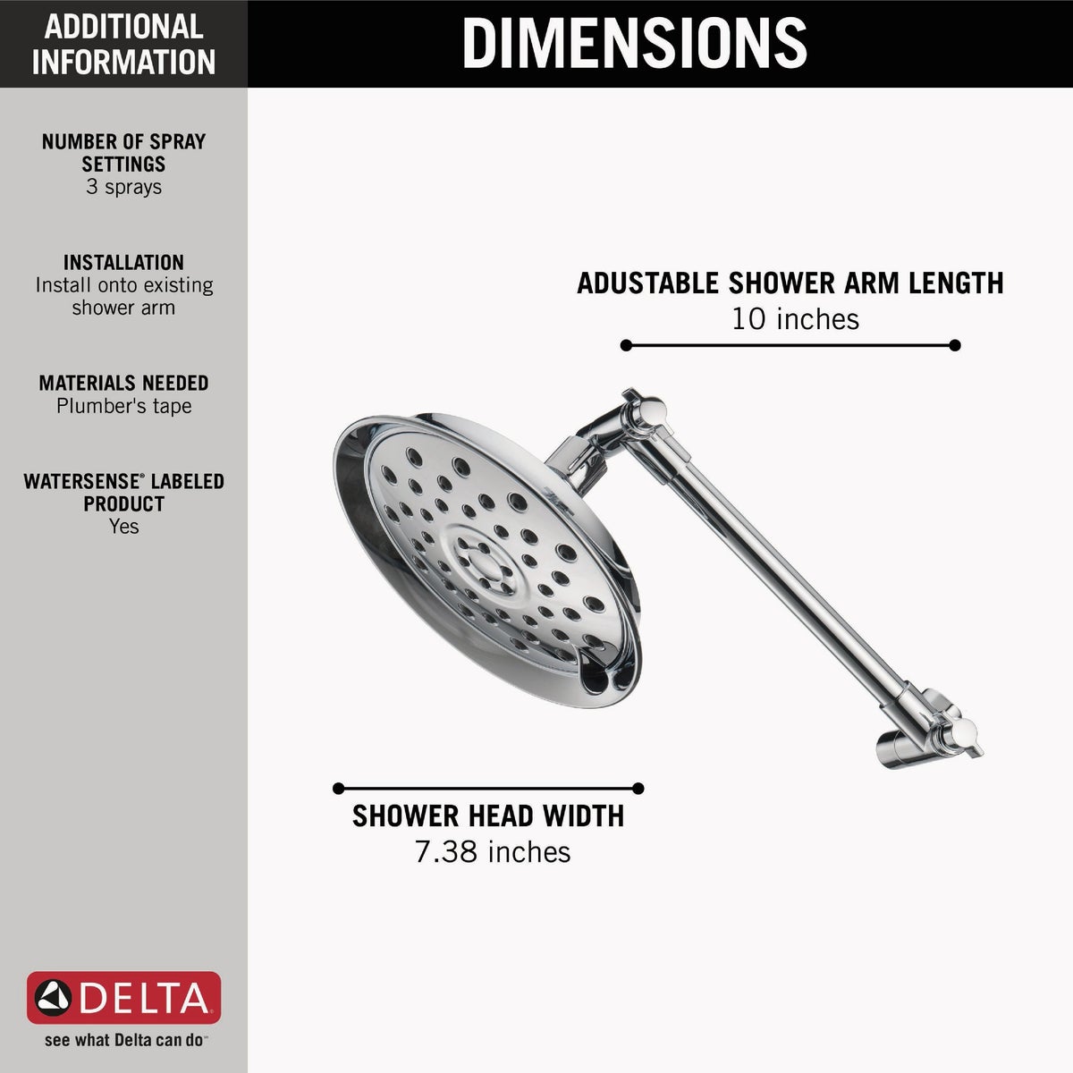 Delta Raincan Chrome Shower Head Image 3
