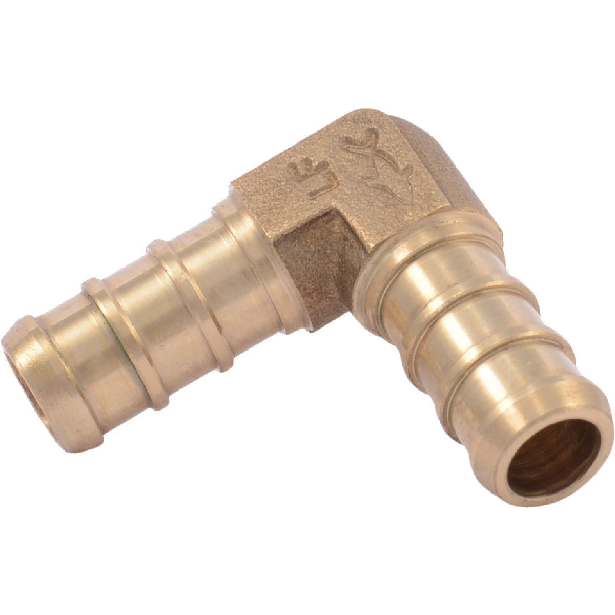 SharkBite 3/8 In. x 3/8 In. Barb 90 Deg. Brass PEX Elbow (1/4 Bend)