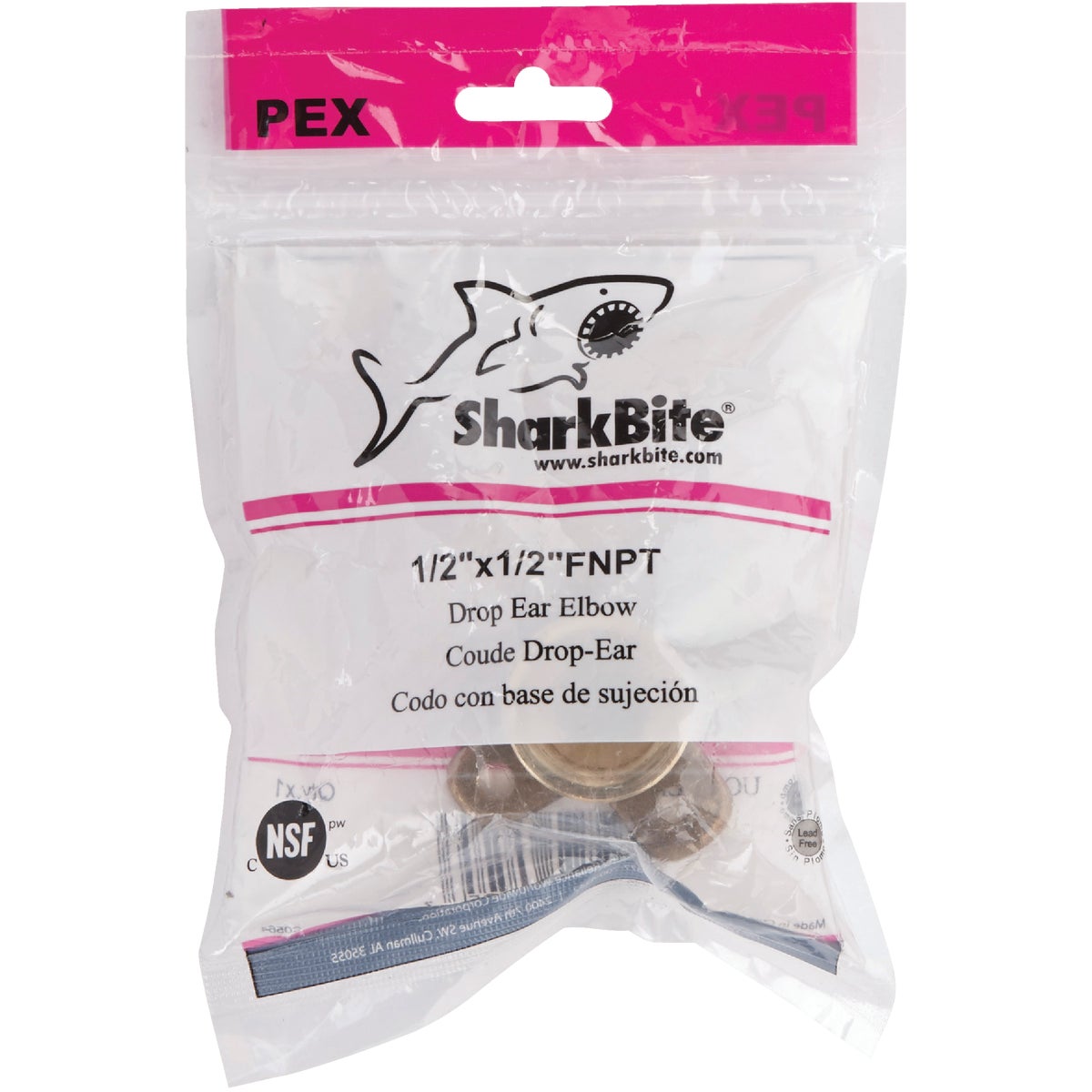 SharkBite 1/2 In. CF x 1/2 In. FPT Barbed 90 Deg. Drop Ear Brass Elbow (1/4 Bend) Image 2
