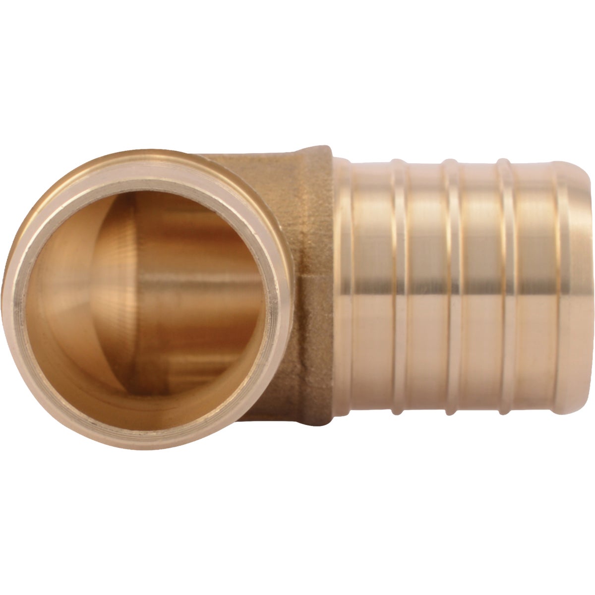 SharkBite 1 In. x 1 In. Barb 90 Deg. Brass 1/4 Bend PEX Elbow (10-Pack) Image 3
