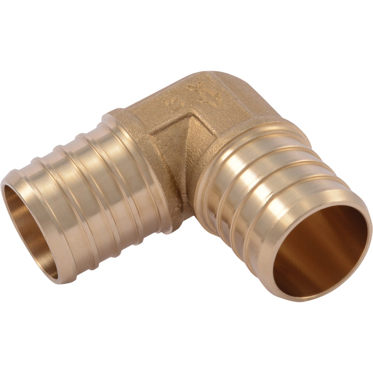 SharkBite 1 In. x 1 In. Barb 90 Deg. Brass 1/4 Bend PEX Elbow (10-Pack)