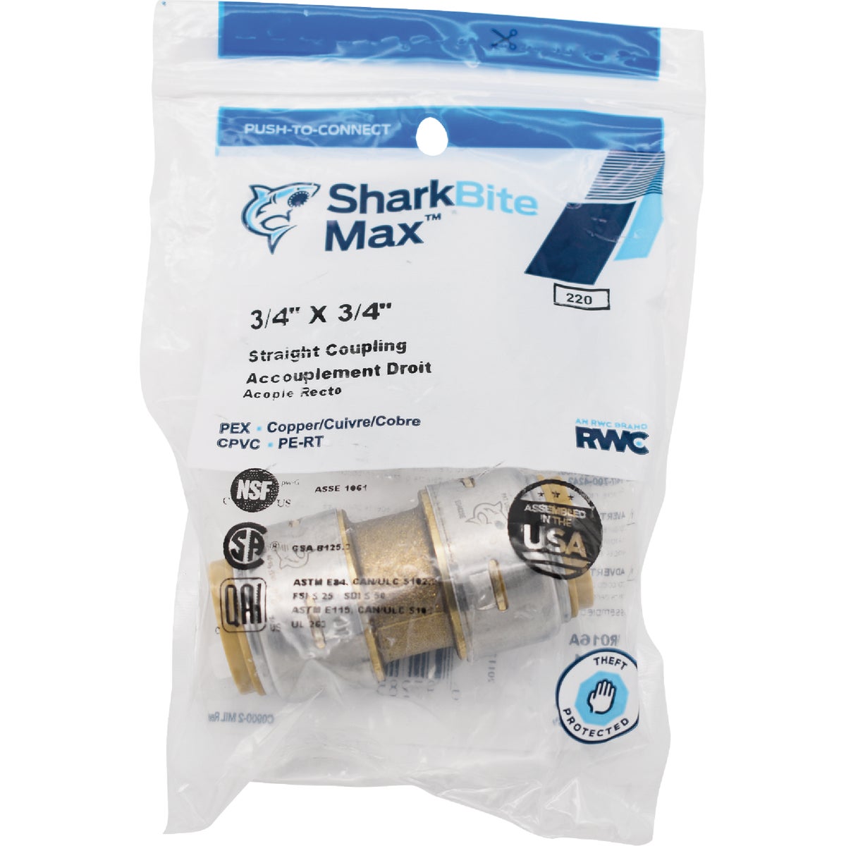 SharkBite 3/4 In. Push-to-Connect Straight Brass Coupling Image 6