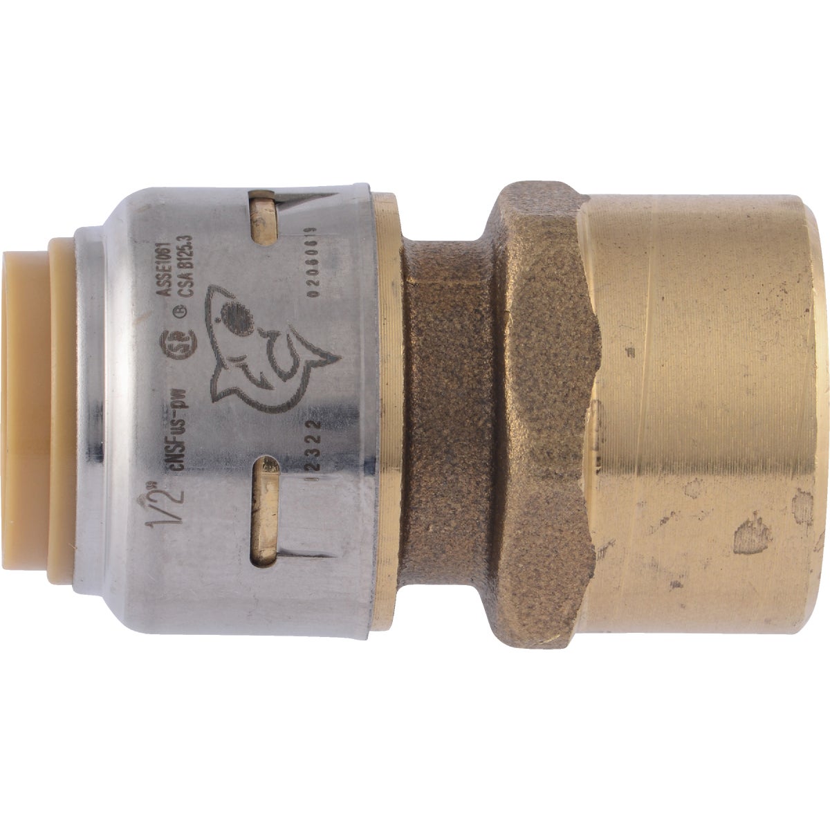 SharkBite 1/2 In. x 1/2 In. FNPT Straight Brass Push-to-Connect Female Adapter Image 5