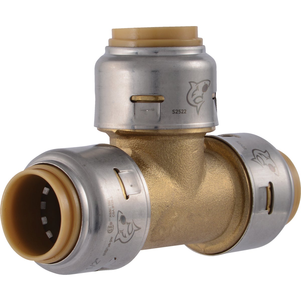 SharkBite 1/2 In. x 1/2 In. x 1/2 In. Brass Push-to-Connect Tee