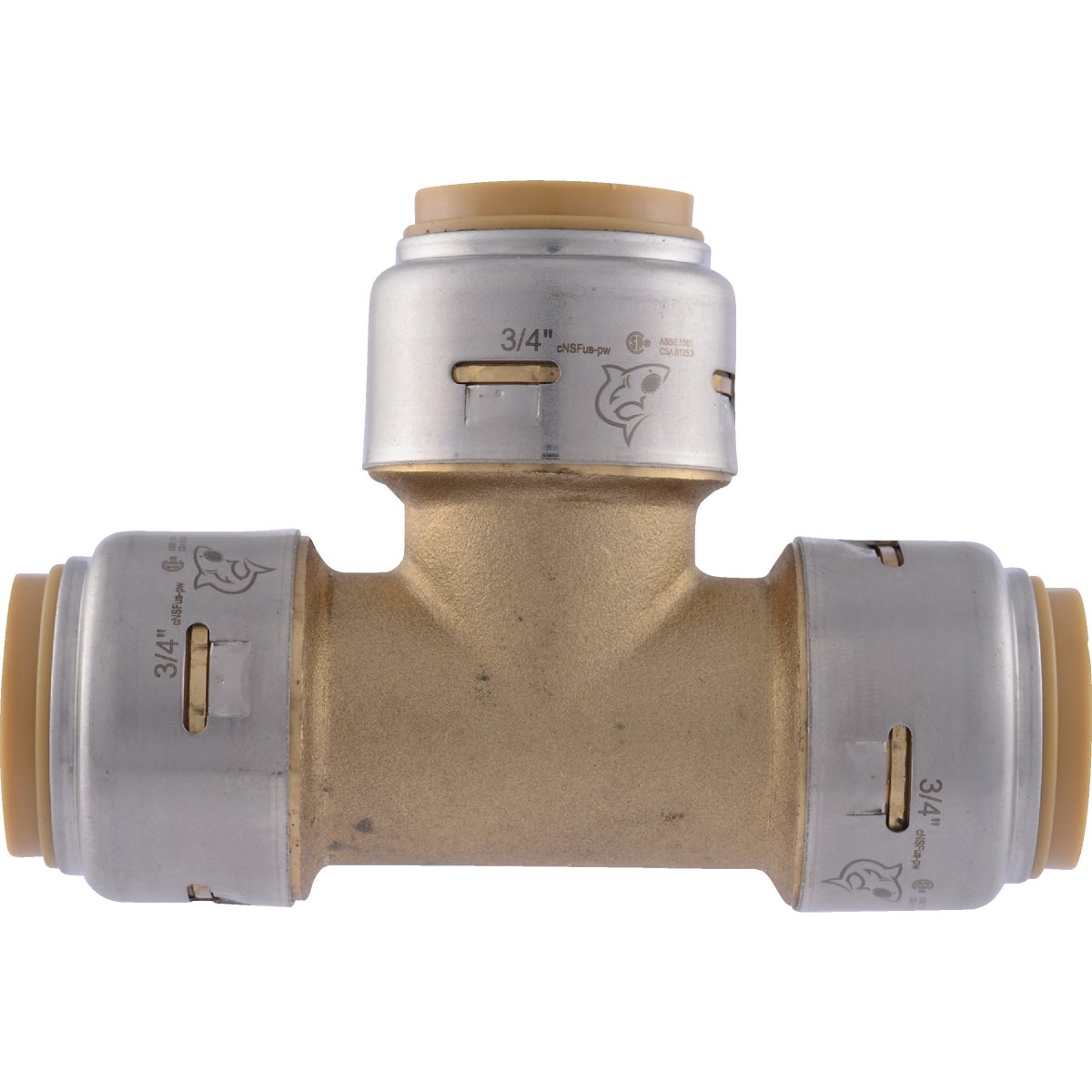 SharkBite 3/4 In. x 3/4 In. x 3/4 In. Brass Push-to-Connect Tee Image 5