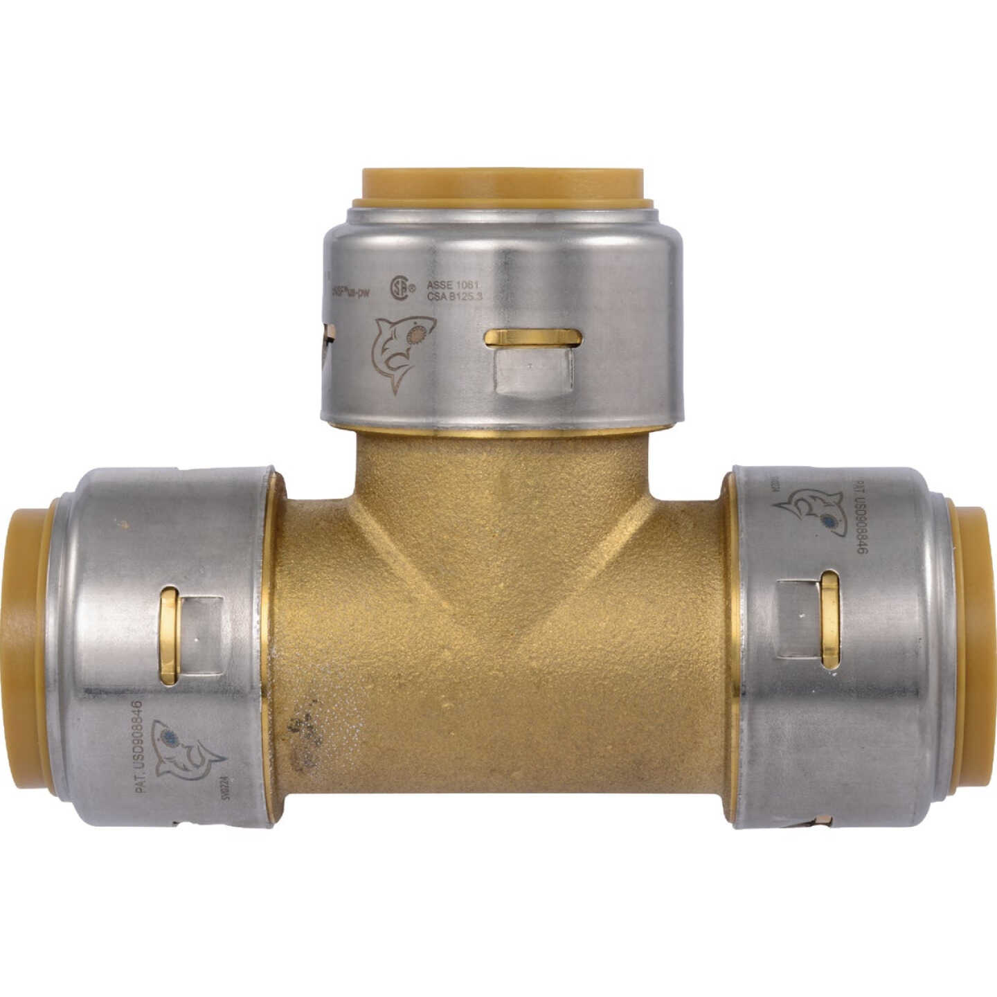 SharkBite 1 In. x 1 In. x 1 In. Brass Push-to-Connect Tee Image 3