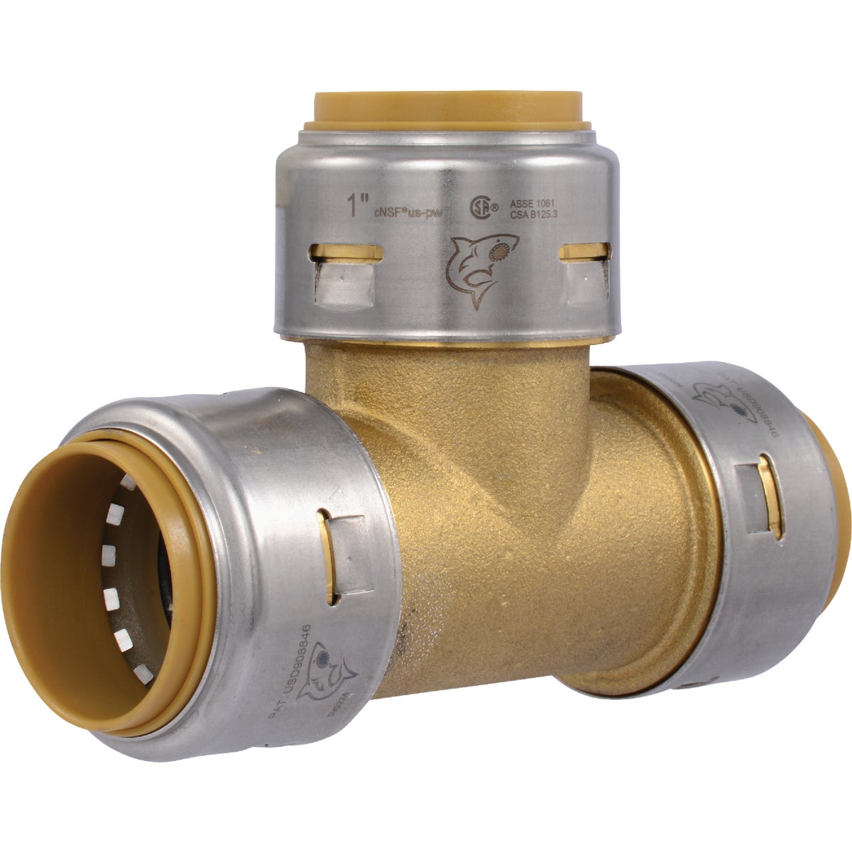 SharkBite 1 In. x 1 In. x 1 In. Brass Push-to-Connect Tee
