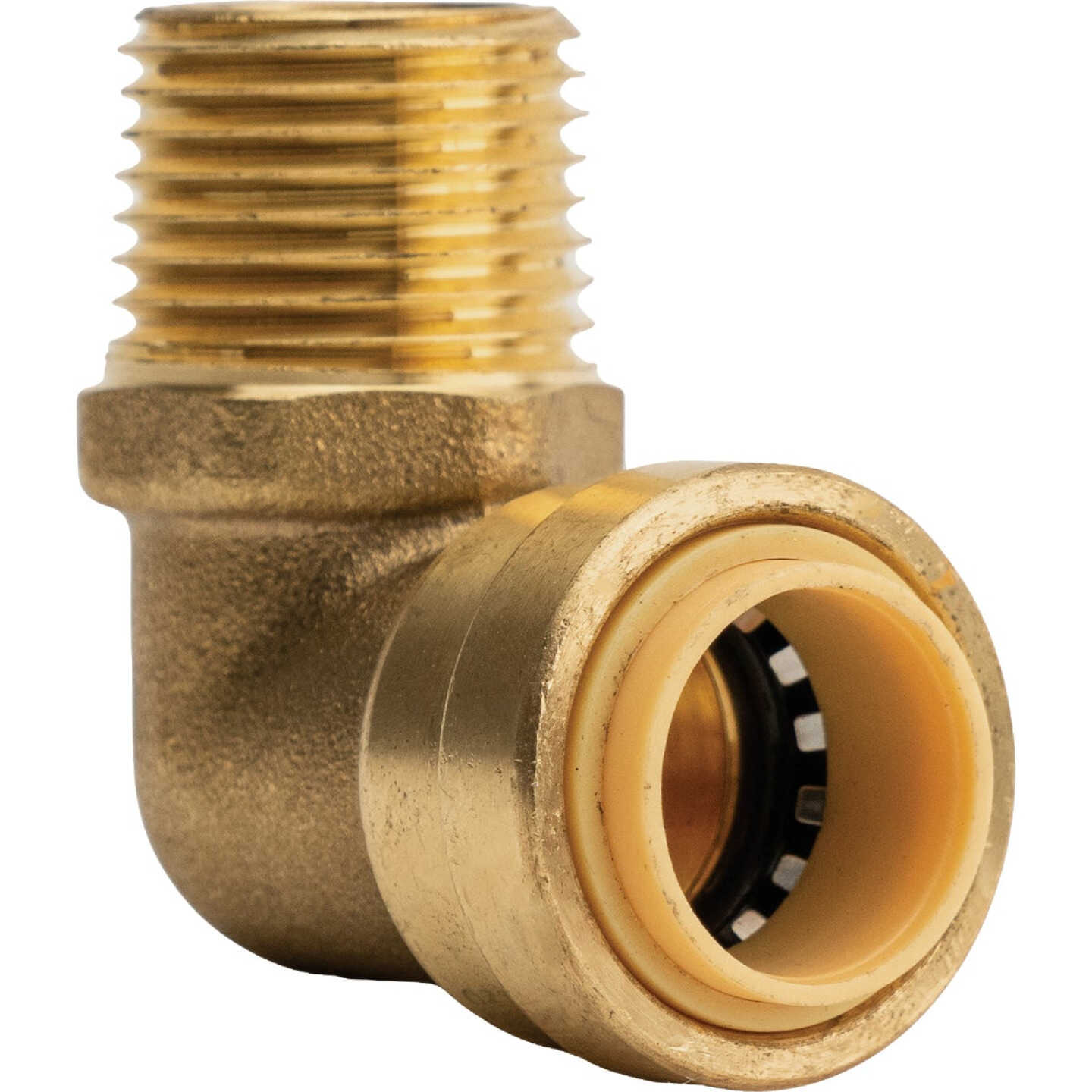 QuickFitting 1/2 In. Push-to-Connect x 1/2 In. MNPT Brass 90 Deg Male Elbow Image 1