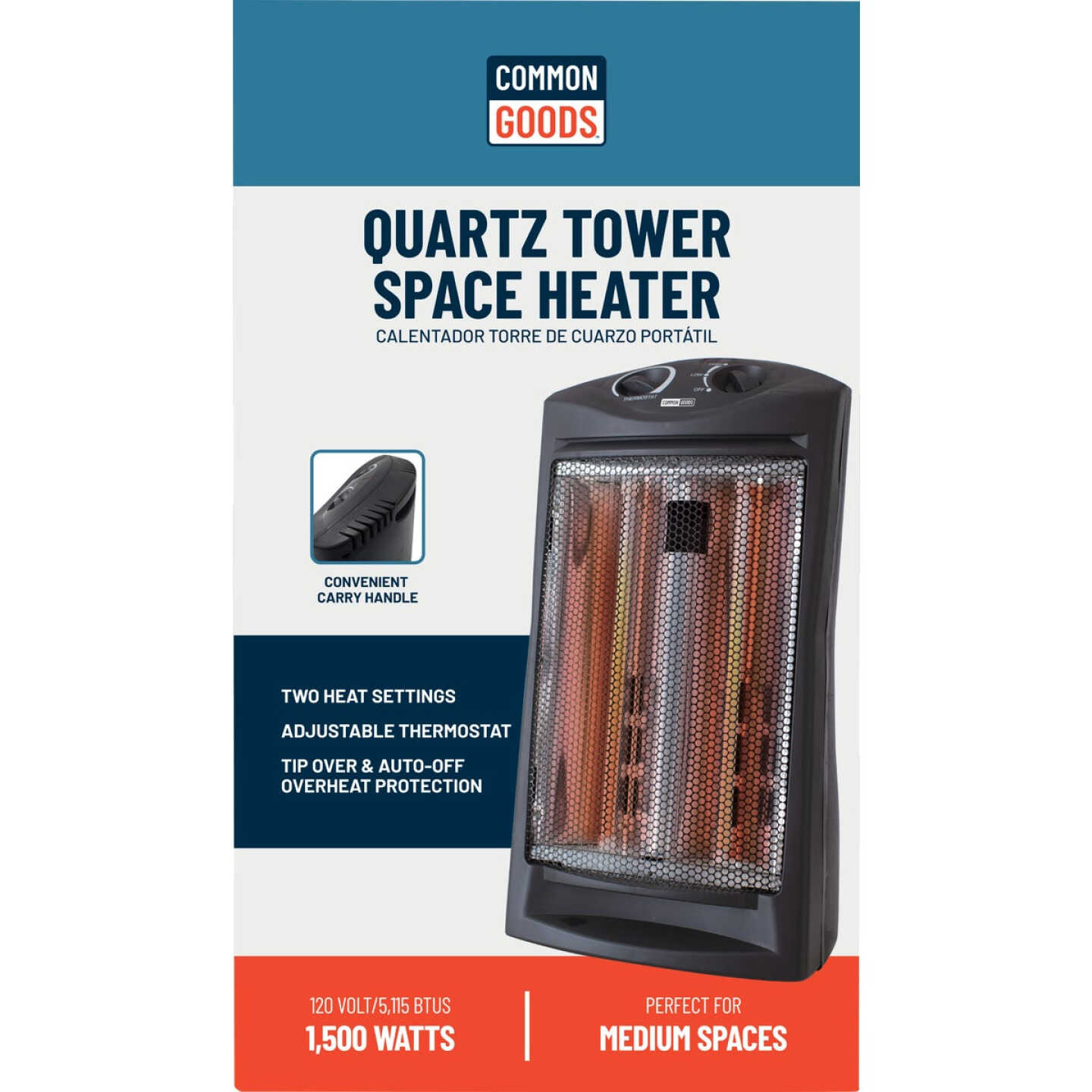 Home Impressions 1500W 120V Tower Quartz Heater Image 2
