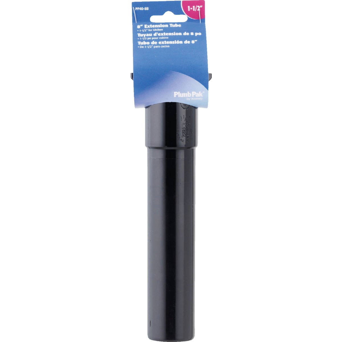 Plumb Pak 1-1/2 In. x 8 In. Black Plastic Slip-Joint Extension Tube